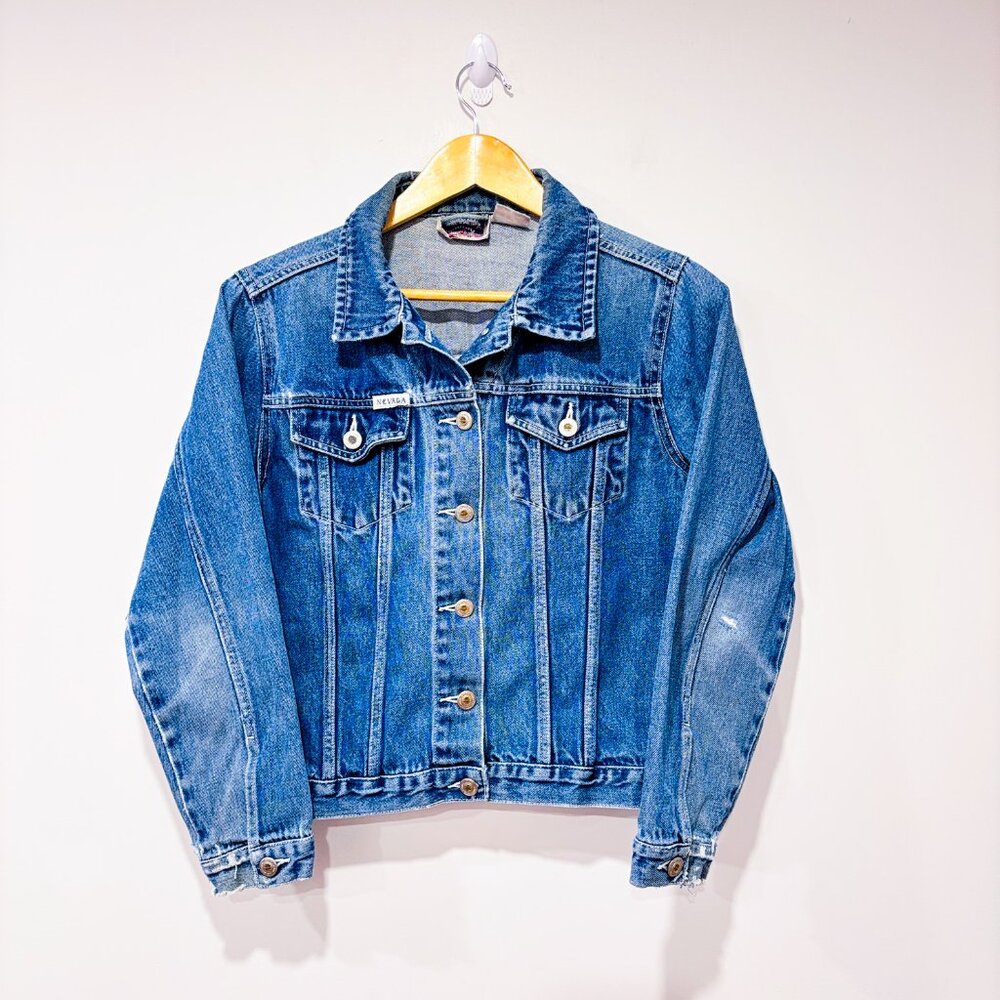 NEVADA Vintage cropped denim jacket classic blue | Medium‎